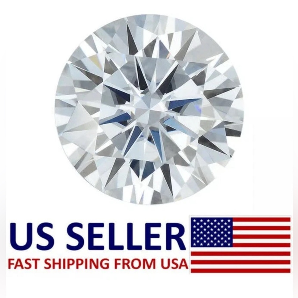 4 Ct Round VVS1/D Real Moissanite Loose Stone 10mm Size "Will Pass Diamond Test"